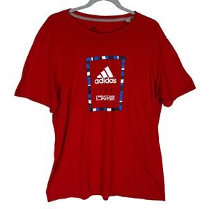 Adidas The Go To Performance T-Shirt Mens XL Red Logo Climalite Short Sleeve‎